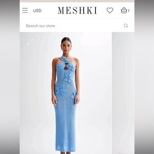 Meshki Kyla blue knit dress! Worn once! Size small